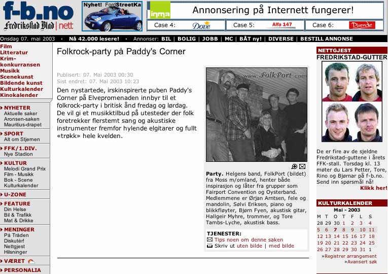 Faksimile fra Fredrikstad Blad p&aring; nett