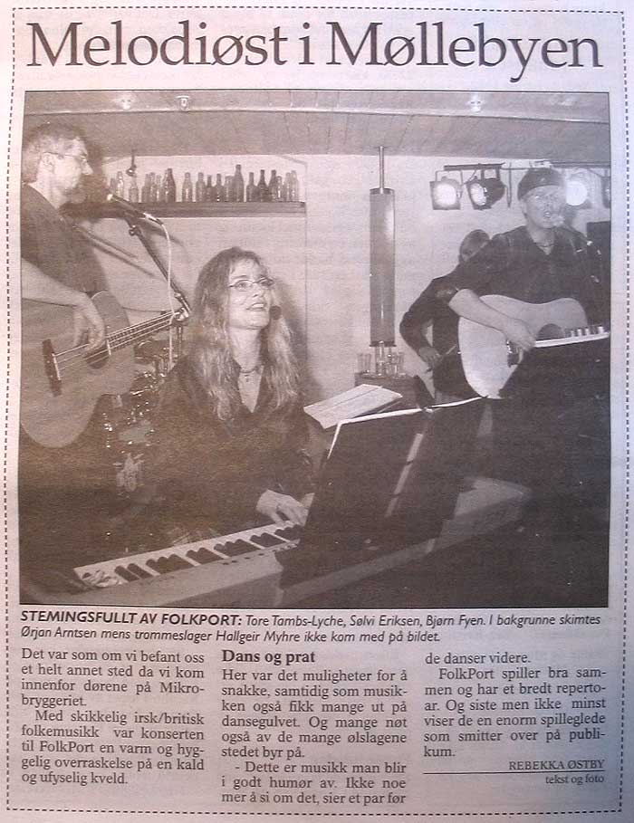 Faksimile fra Moss Dagblad