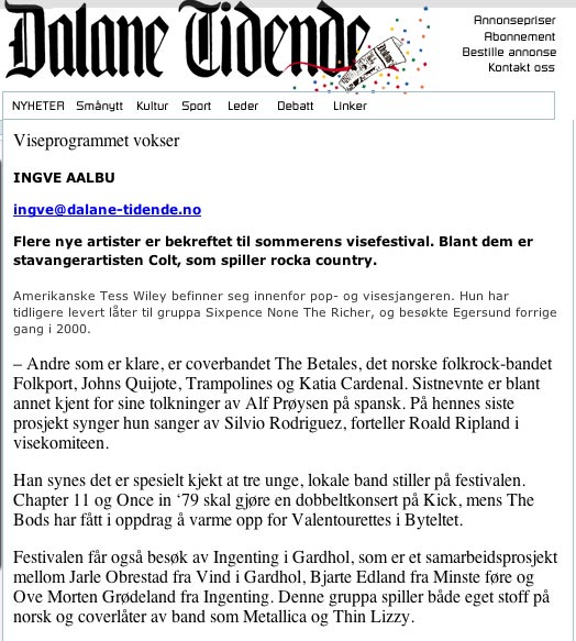 Faksimile fra Dalane Tidende p&aring; web