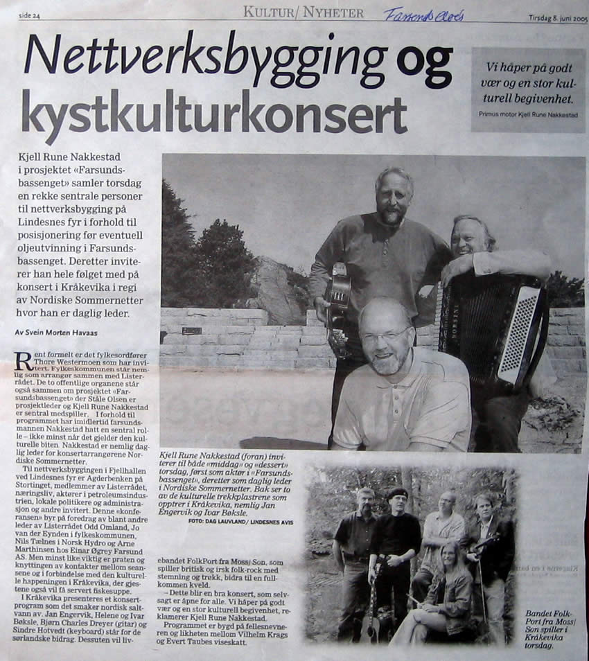 Faksimile fra Farsunds Avis