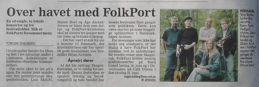 Faksimile fra Moss Avis