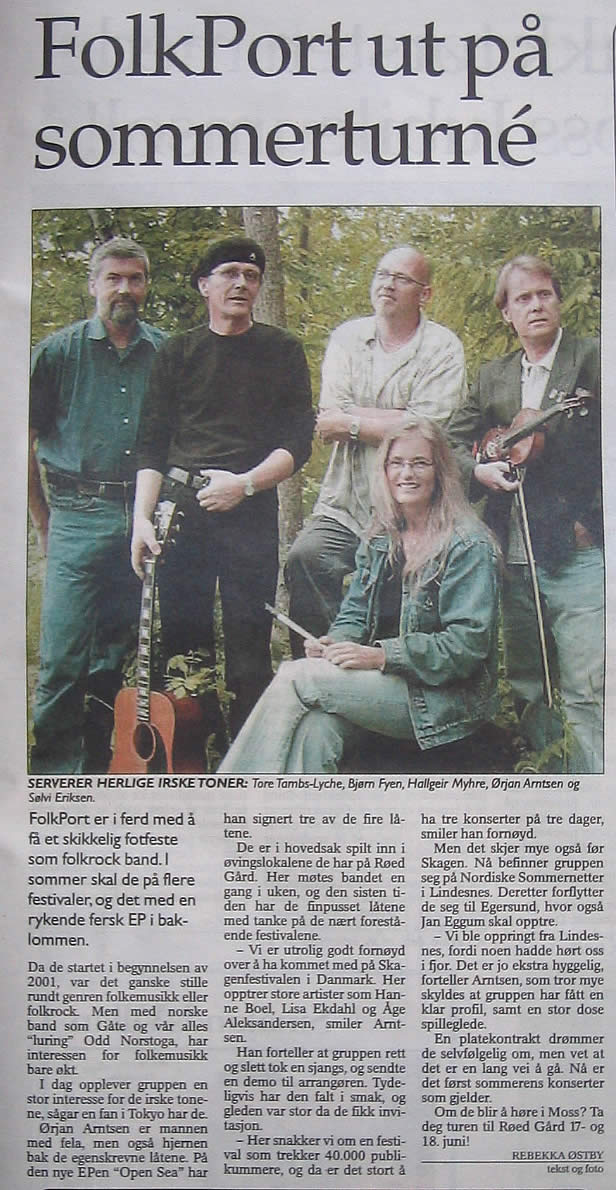Faksimile fra Moss Dagblad