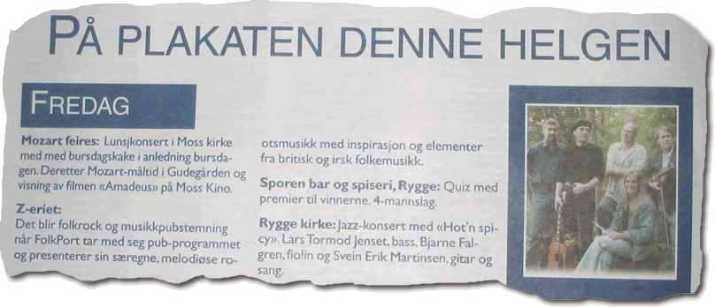 Faksimile fra Moss Dagblad