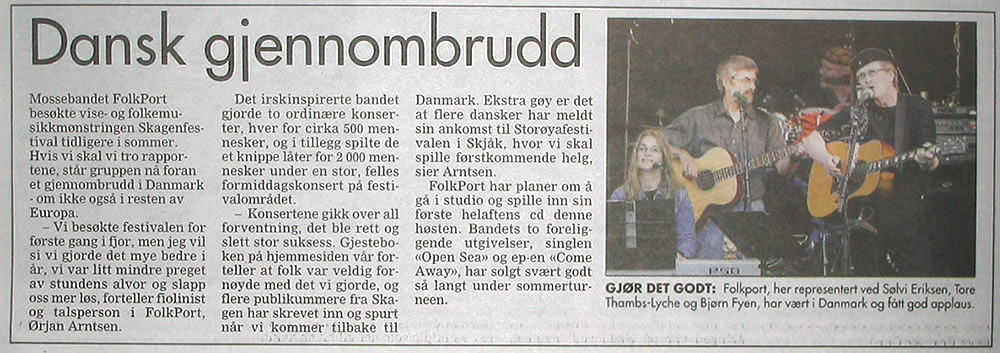 Faksimile fra Moss Avis