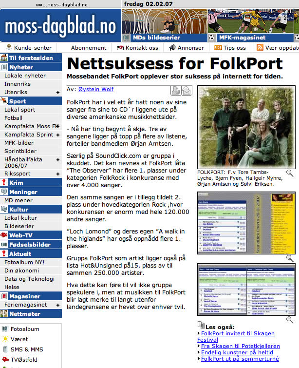 Faksimile fra Moss Dagblad