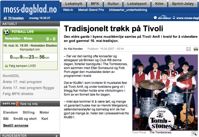 Faksimile fra Moss Dagblad