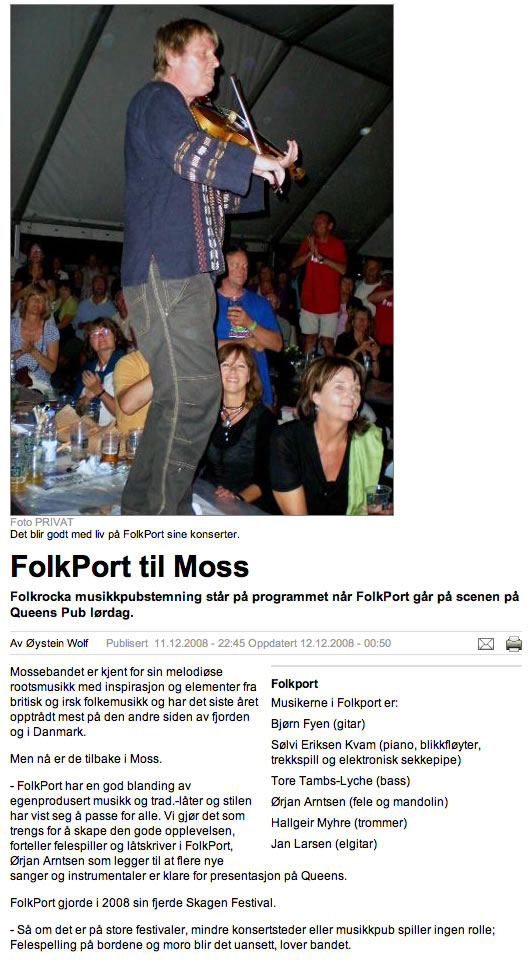 Faksimile fra Moss Dagblad