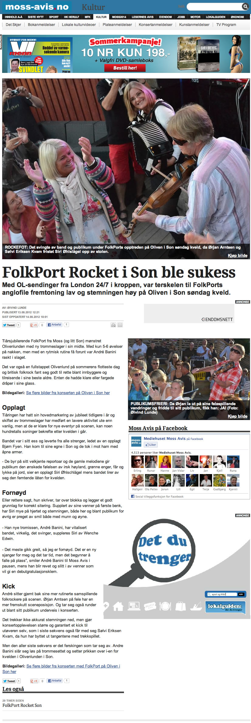 Faksimile fra Moss Avis